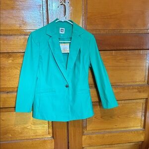 Calvin Klein Teal Single-Button Blazer